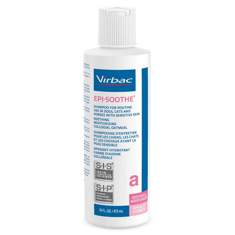 Virbac Epi-Soothe Pet Shampoo For Dogs, Cats & Horses (16 oz) - For Dry or Sensitive Skin - Image 1